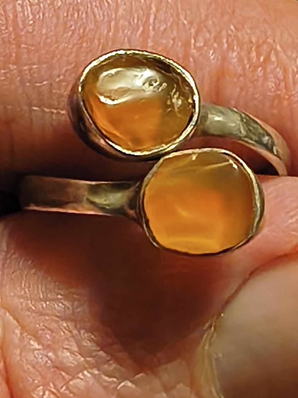 Antique Handcrafted Native American Sterling& Carnelian Ring Size 7 Adj. Signed